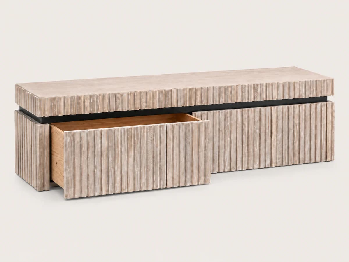 Handcrafted Limed Oak Wall Mounted Sideboard