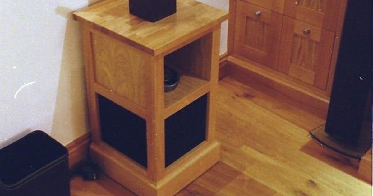 Small bespoke occasional table made to complement the cinema room cabinetry